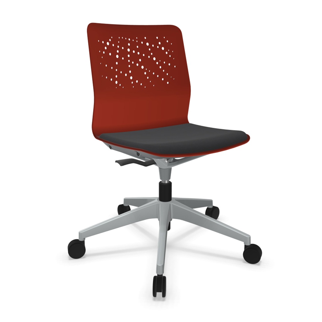 Silla Urban Block 10 con base de 5 ruedas y asiento tapizado