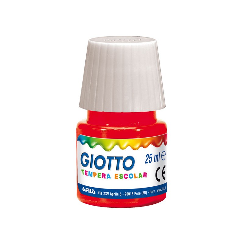 Témpera escolar líquida Giotto 25 ml rojo (Caja de 6 unidades)