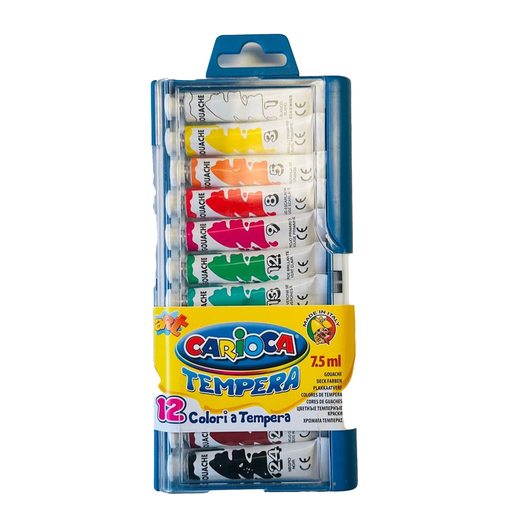 Témpera escolar líquida Carioca 7,5 ml estuche con 12 colores variados