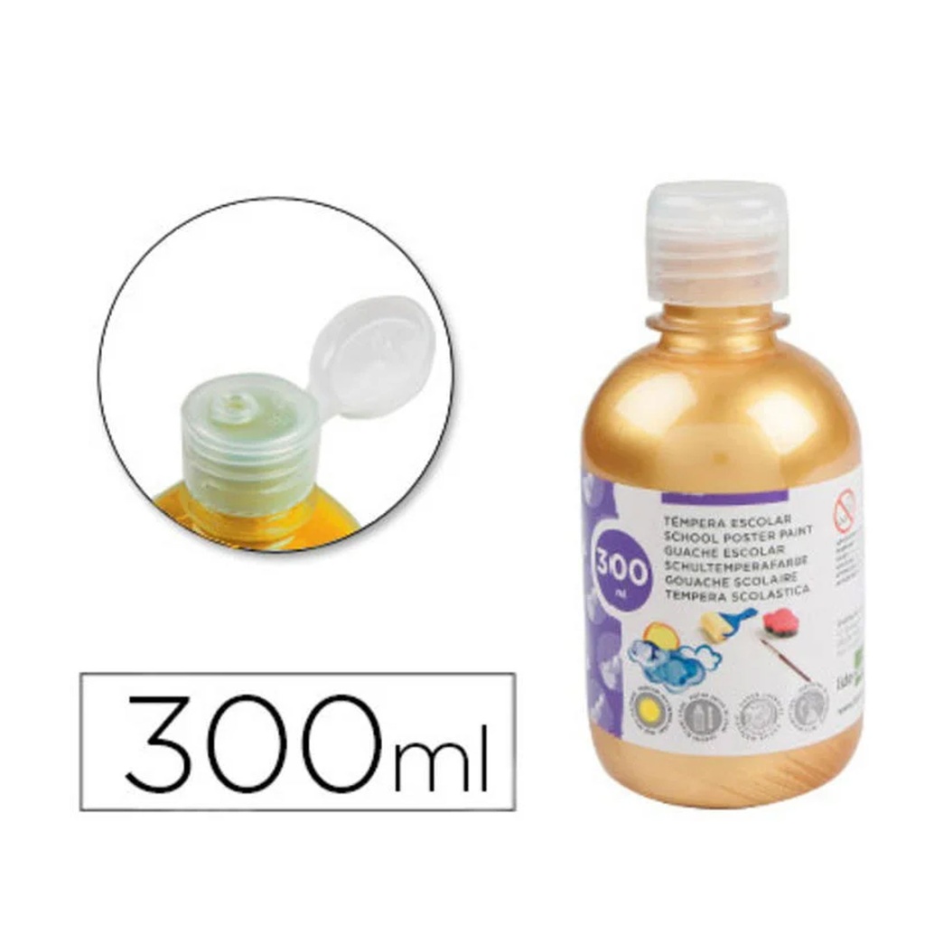 Témpera escolar líquida Liderpapel 300 ml cobre metalizado