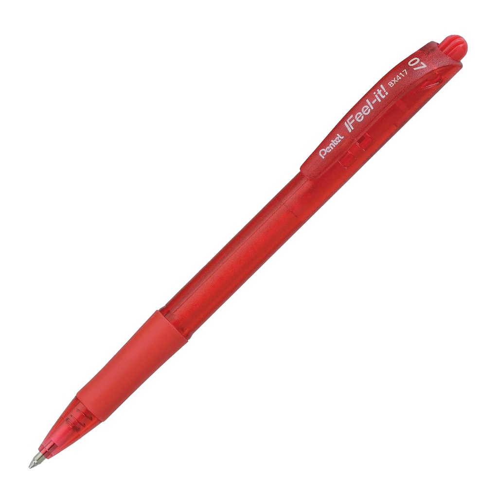 Bolígrafo retráctil Pentel Feel-it BX417 rojo