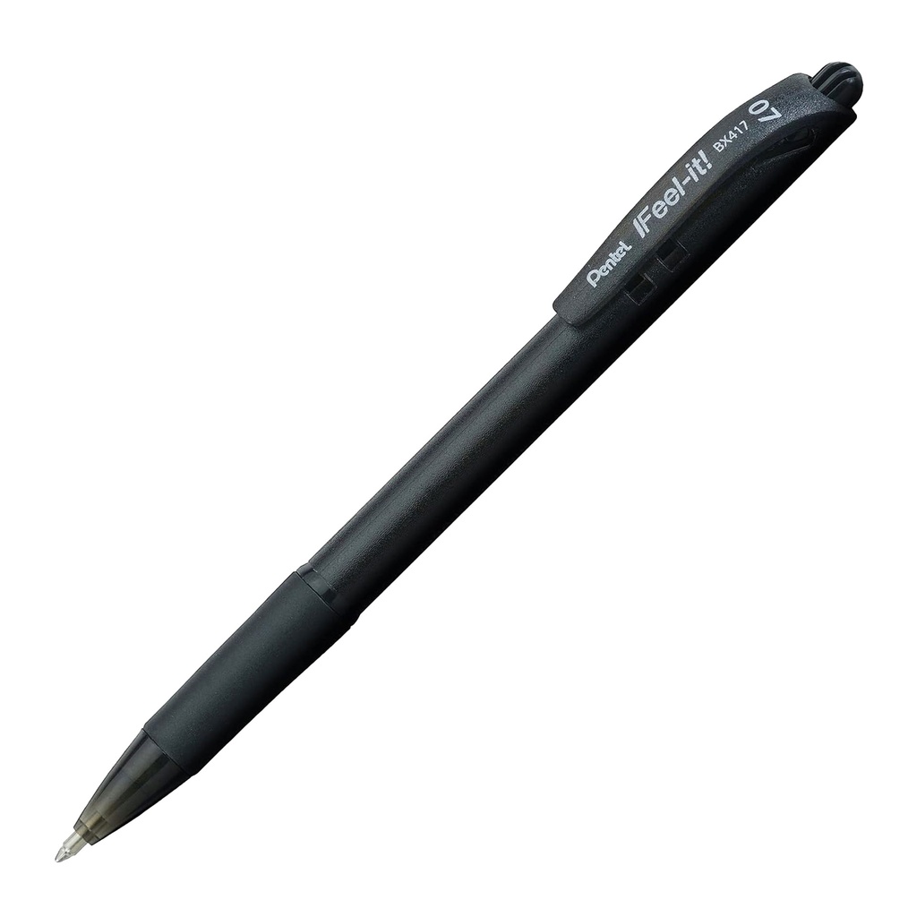 Bolígrafo retráctil Pentel Feel-it BX417 negro