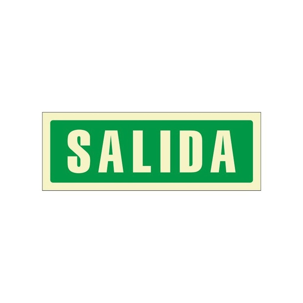 Placa fotoluminiscente "Salida" 297 x 105 mm