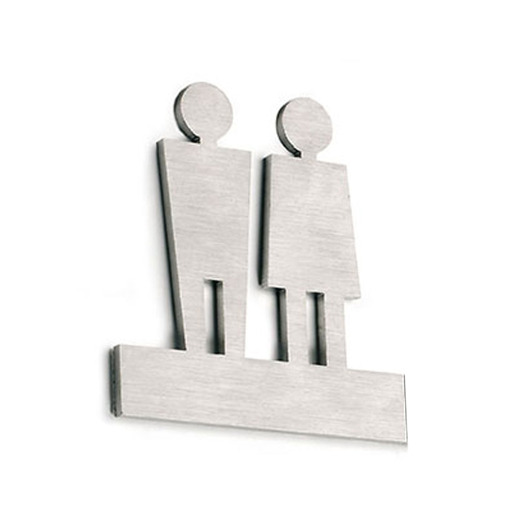 Pictograma adhesivo para aseos de acero inoxidable 106 x 100 mm