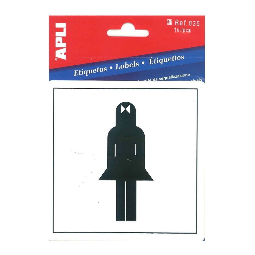 Pictograma adhesivo de pared para WC de Mujeres 114 x 114 mm