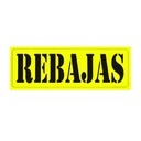 Cartel de cartulina fluorescente "REBAJAS" 700 x 250 mm