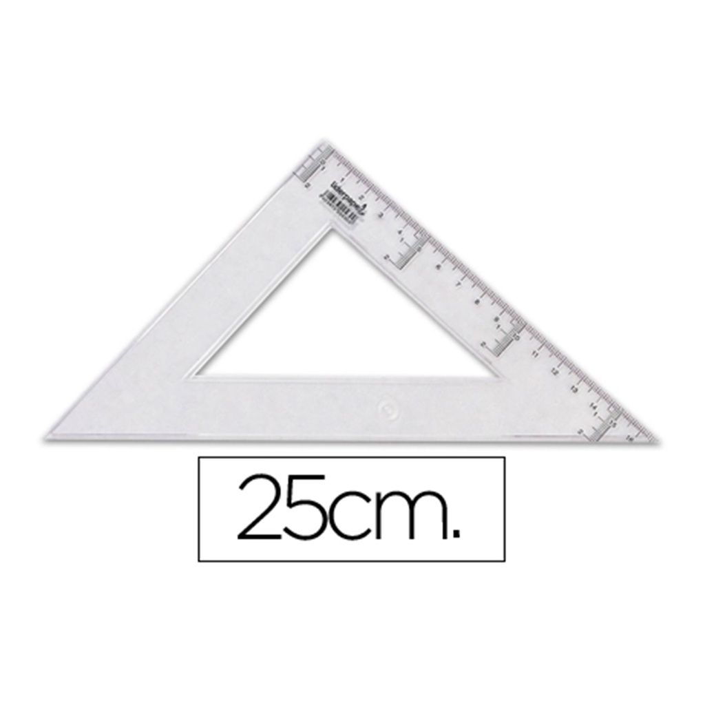 Escuadra transparente milimetrada de 25 cm Liderpapel