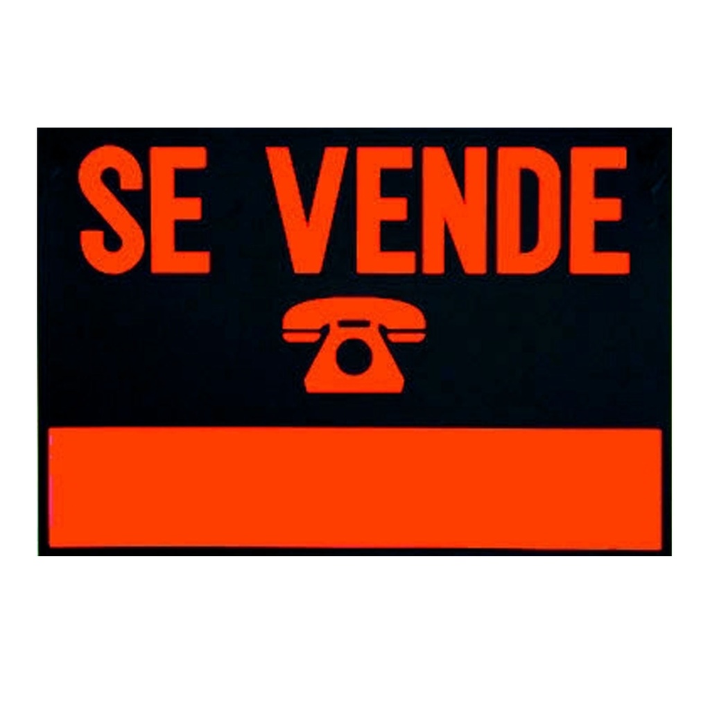 Cartel plástico “Se vende” rojo fluorescente 700x500 mm