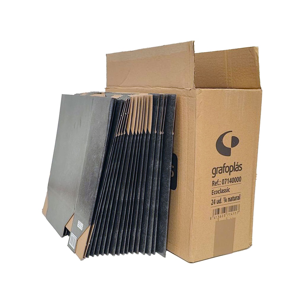 Cajetín para archivador A-Z  Ecoclassic Grafoplás 1/4 Natural (Caja 24 unidades)