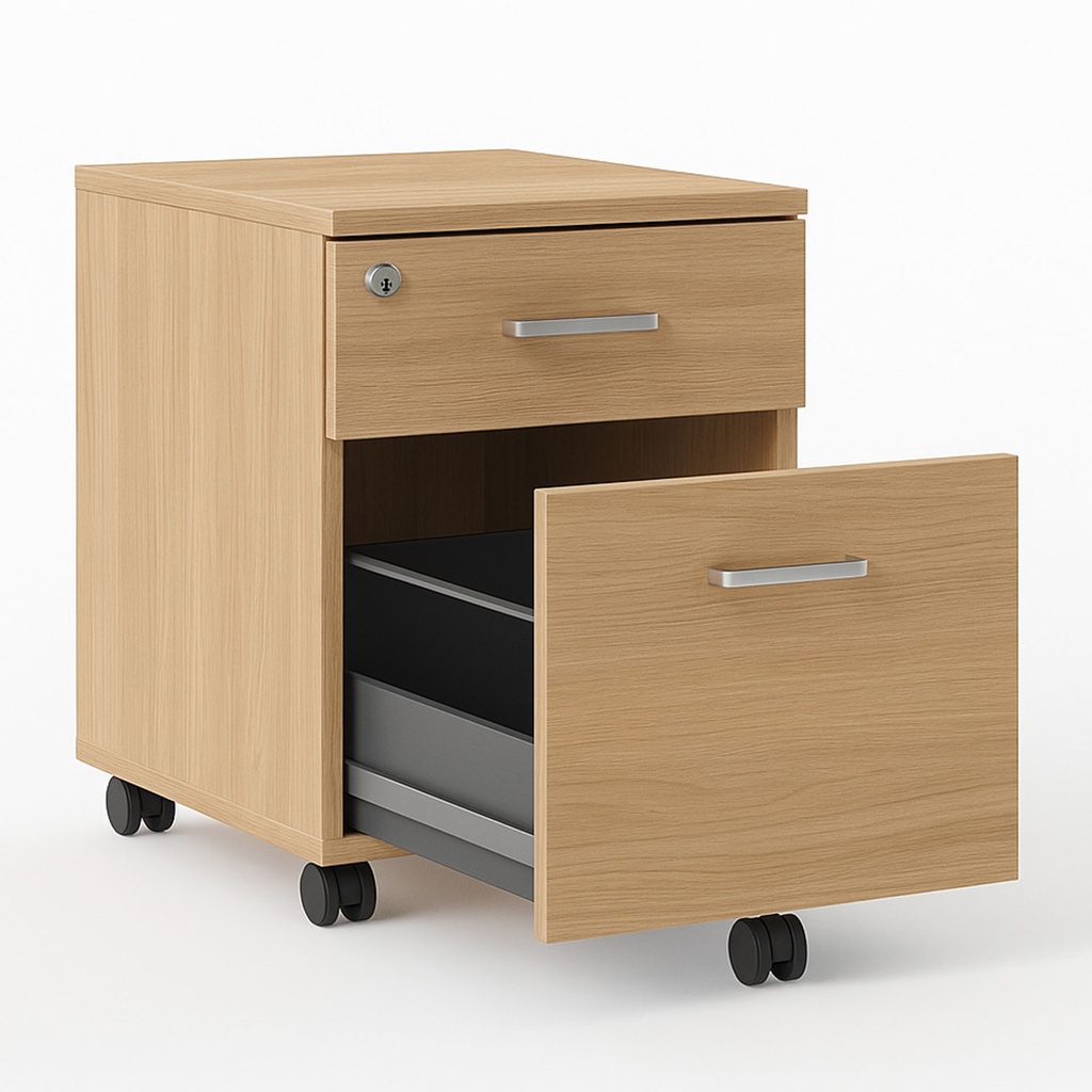 Cajonera móvil de melamina Actiu con 1 cajón de archivo y 1 personal J840 personalizada