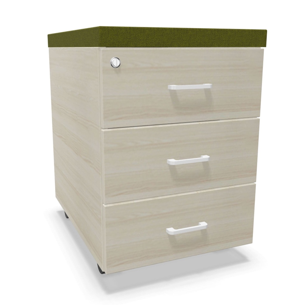 Cajonera móvil de melamina Actiu con cojín, 3 cajones personales JX32 personalizada