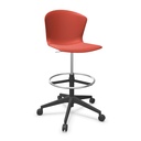Taburete Whass con base de 5 ruedas y carcasa de plástico