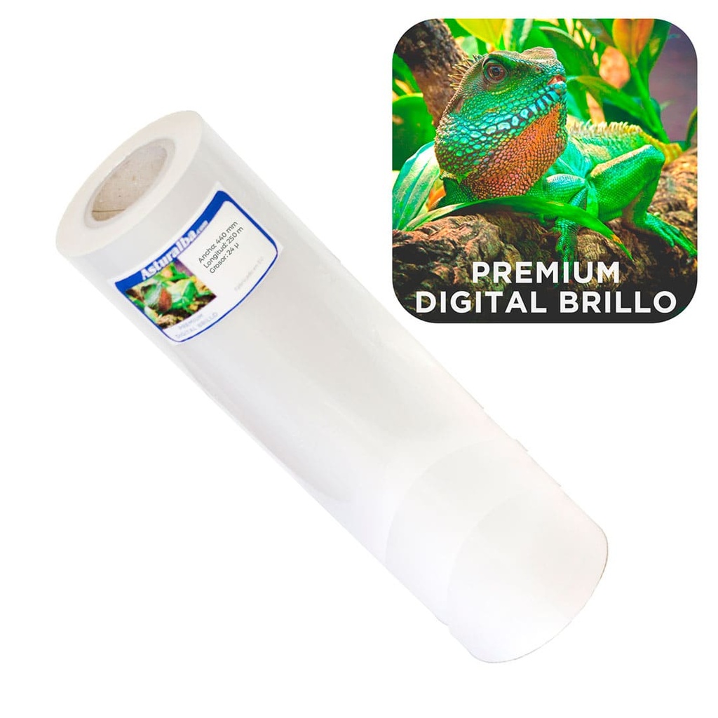 Bobina de plastificar Premium Digital Brillo 24 µ 430 mm x 250 m