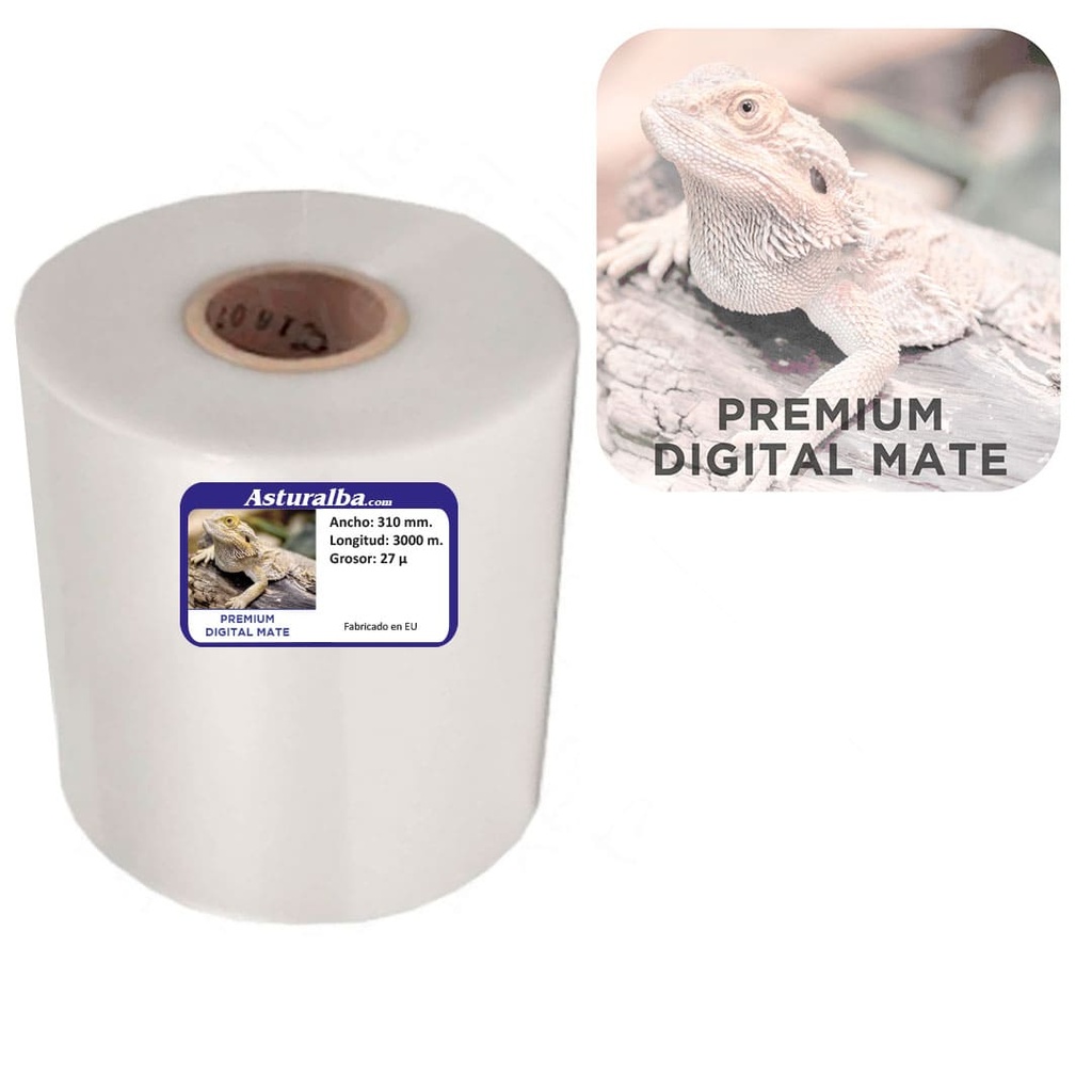 Bobina de plastificar Premium Digital Mate 27 µ 310 mm x 3000 m