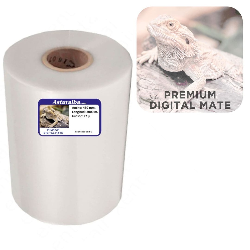 Bobina de plastificar Premium Digital Mate 27 µ 450 mm x 3000 m