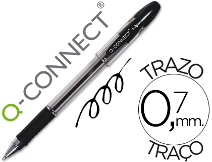 Bolígrafo Q-Connect Delta 0.7 negro KF00375 - (Caja 12 unidades)