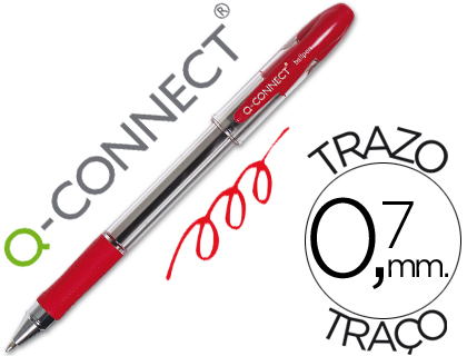 Bolígrafo Q-Connect Delta 0.7 rojo KF00377 - (Caja 12 unidades)