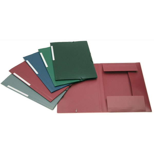 Carpeta de gomas de plástico con tres solapas Folio azul Poligraf