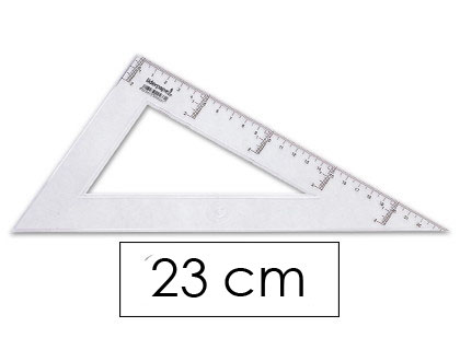 Cartabón milimetrado transparente de 23 cm Liderpapel