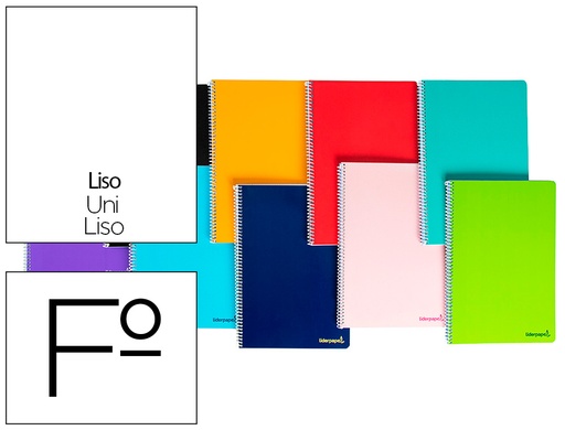 Cuaderno de espiral Folio liso 80 hojas Liderpapel