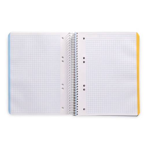 Cuaderno de espiral microperforado 1/4 cuadriculado tapa dura 160 hojas