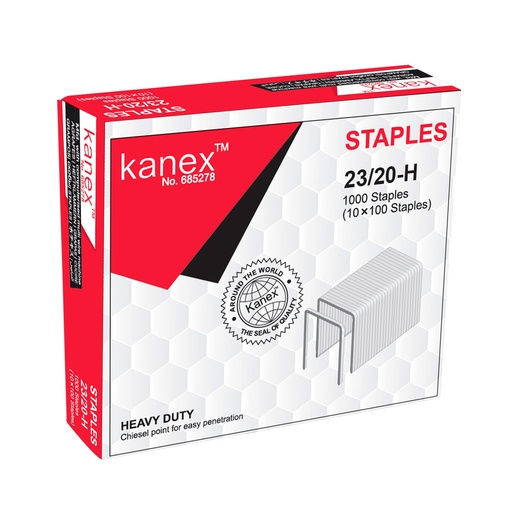 Grapas 23/20-H galvanizadas Kanex (Cajita de 1000)