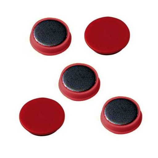 Imanes redondos 40 mm rojo (Pack 5 unidades)