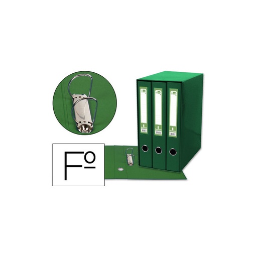 Módulo de 3 archivadores de 40 mm Folio verde Liderpapel