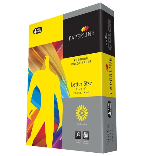 Papel A4 amarillo fuerte 80 g/m² (Paquete de 500 hojas)