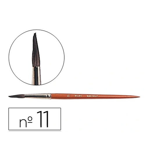 Pincel acuarela Liderpapel Nº 11 pelo engomado con virola cromada