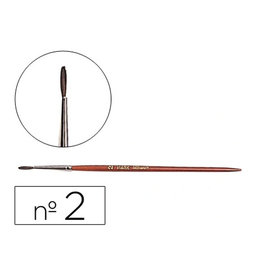 Pincel acuarela Liderpapel Nº 2 pelo engomado con virola cromada