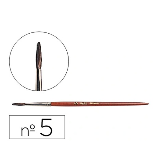 Pincel acuarela Liderpapel Nº 5 pelo engomado con virola cromada