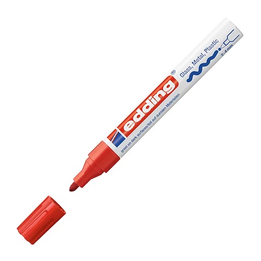 Rotulador permanente Edding 750 rojo