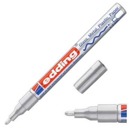 Rotulador de edding 751 color plata