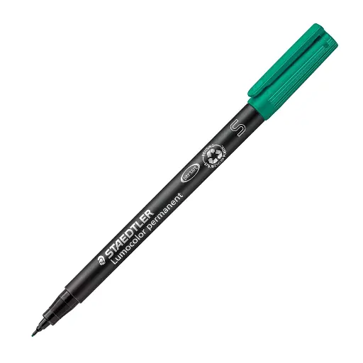 Rotulador permanente Staedtler Lumocolor 313 S verde retroproyección punta superfina 0.4 mm Ref. 313-5