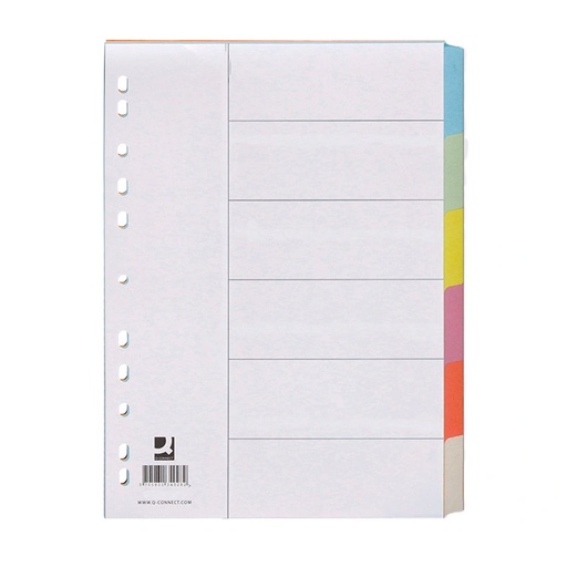 Separadores de cartulina de colores 6 hojas A4