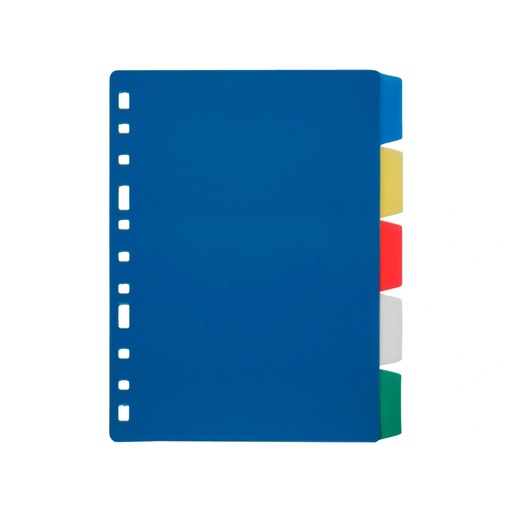 Separadores de plástico de colores 5 hojas A5