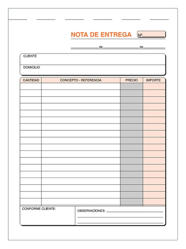 Talonario Entregas 1/4 natural duplicado T-91 Loan