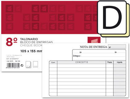 Talonario Entregas 1/8 apaisado duplicado T228 Liderpapel