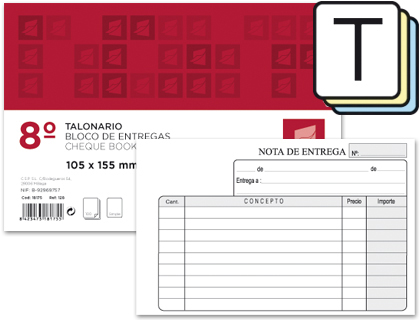 Talonario Entregas 1/8 apaisado triplicado T328 Liderpapel