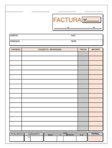 Talonario Facturas 1/4 natural T-6 Loan