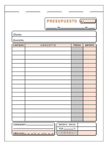 Talonario Presupuestos 1/4 duplicado T-90 Loan