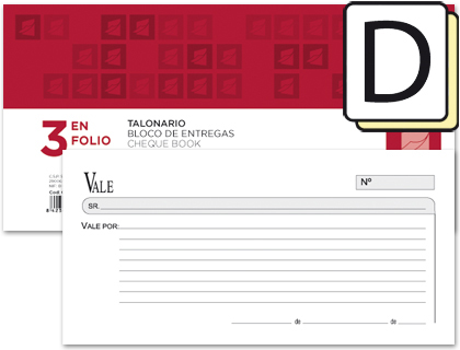 Talonario Vales 1/3 apaisado 102 x 205 mm duplicado T235 Liderpapel