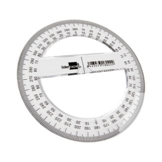 Transportador de ángulos círculo de 13 cm Liderpapel