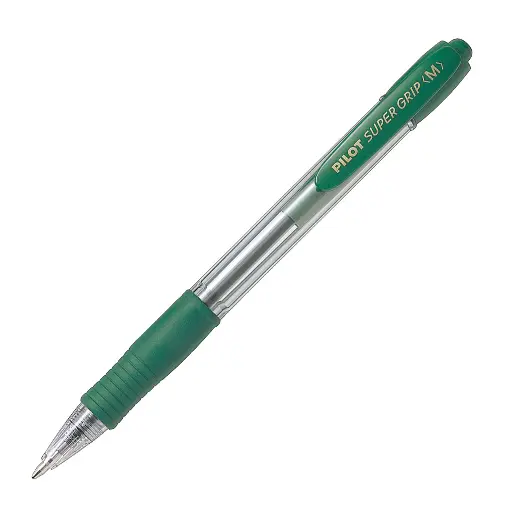 Bolígrafo retráctil Pilot Super Grip verde