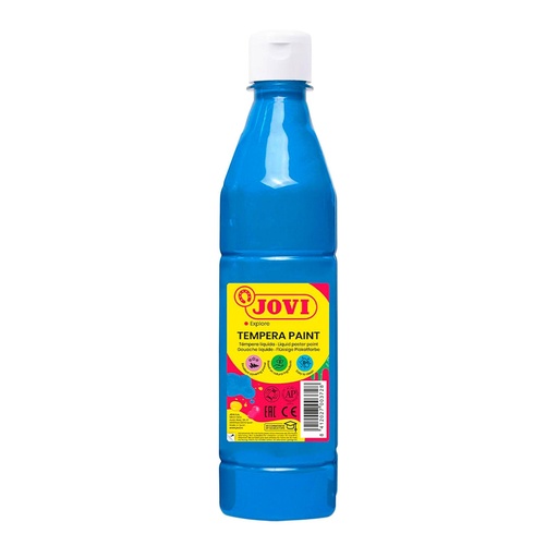 Témpera escolar líquida Jovi 500 ml azul cyan