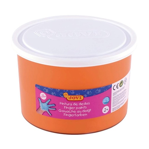 Pintura de dedos Jovi 500 ml naranja uso colectivo o talleres