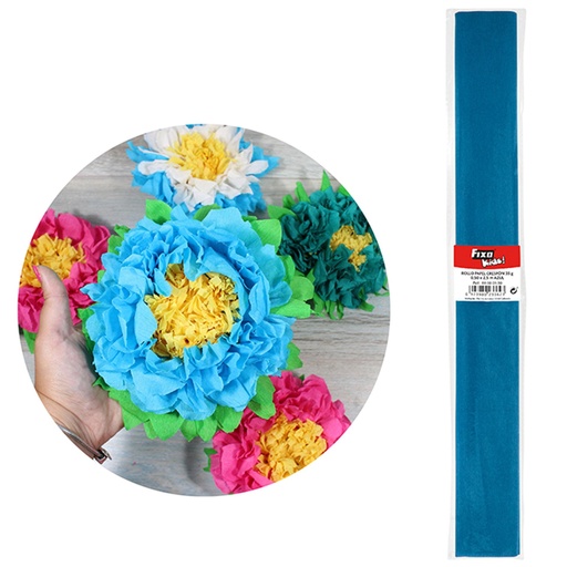 Papel crespón 0,50 x 2,50 m azul Fixo 