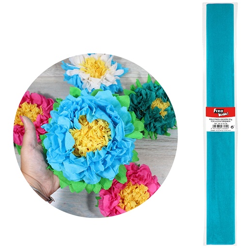 Papel crespón 0,50 x 2,50 m turquesa Fixo 