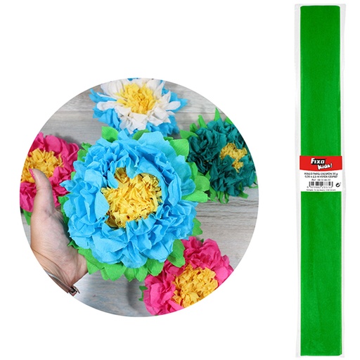 Papel crespón 0,50 x 2,50 m verde césped Fixo 